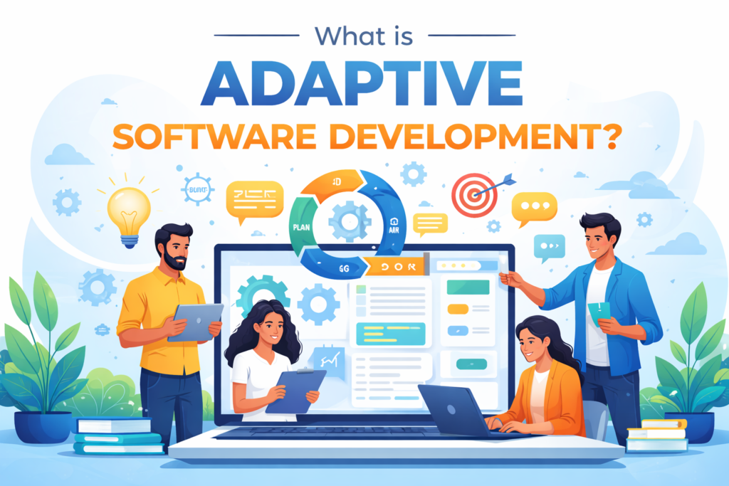 What is adaptive software development illustrated with team collaboration and iterative workflow